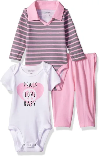 Vista 6 de Hanes Ultimate Baby - Conjunto de pantalones con cremallera y manga corta y larga púrpura Fun