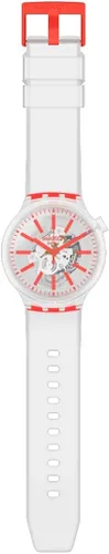 Vista 2 de Swatch Reloj central de esqueleto blanco naranja en jalea SO27E102 Movimiento de cuarzo