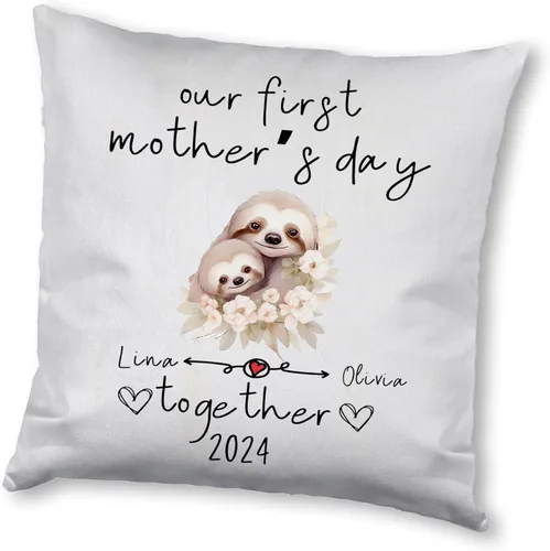 Vista 12 de Sloth Family Mother's Day, Personalised Pillow Case Decor for Home, Present for Mom, Grandmother, for Her Sloth 7