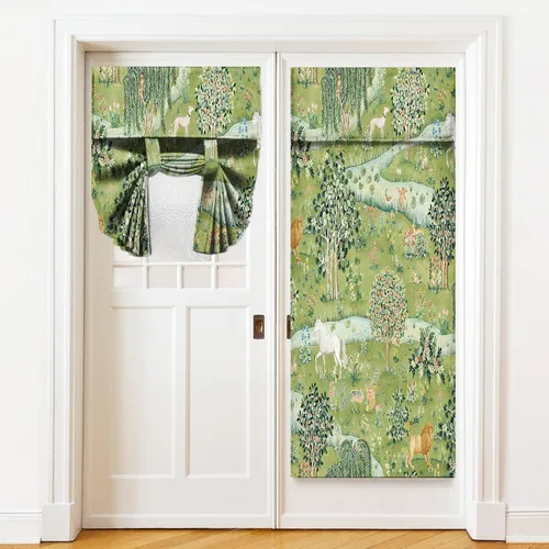 Vista 15 de Cortinas de puerta negras y rojas para ventanas de puerta, estampado de leopardo y cebra, cortinas de ventana para puerta de vidrio francesa