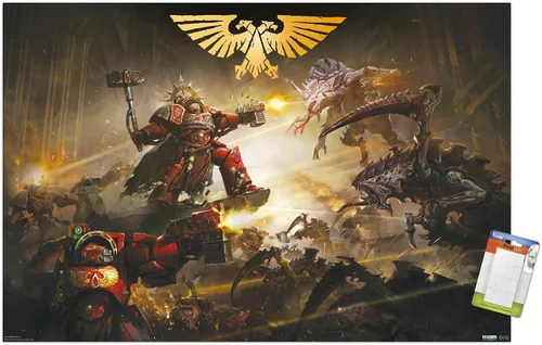 Vista 11 de Trends International Warhammer 40K - Póster de pared de la batalla de Baal, 22.4 pulgadas de largo x 14.7 pulgadas, versión enmarcada en madera
