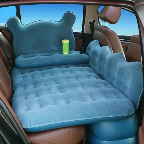 Vista 3 de Brilluxa Colchón inflable, colchón de aire flocado de PVC, cama de aire, carga de 330.7 lbs, para automóvil, SUV, viajes, campamento, cojín