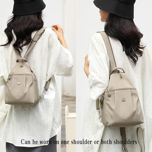 Vista 5 de Bolsa de viaje impermeable de 2 vías, mochila convertible para mujer, bolsa de viaje antirrobo de gran capacidad