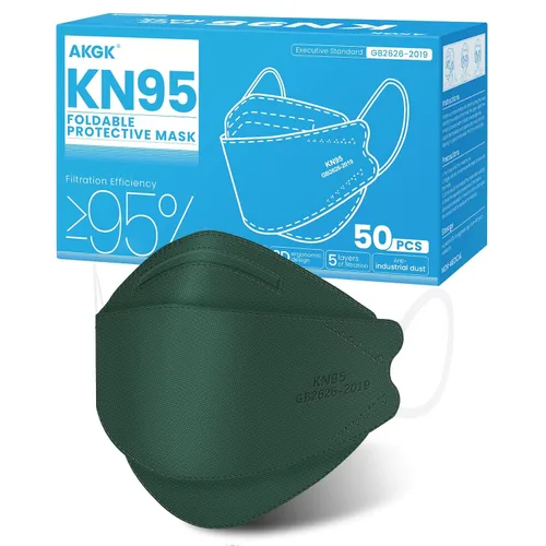 Vista 35 de 50 máscaras faciales desechables KF94 negras de seguridad de 4 capas