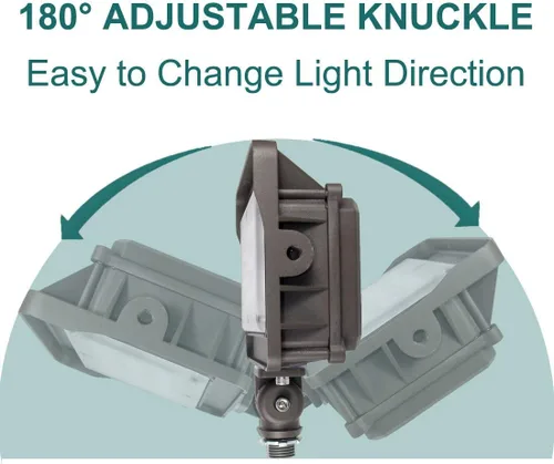 Vista 4 de kadision Luz de inundación LED de 50 W, fotocélula del anochecer al amanecer, 5000 K, 6500 lm, 100-277 Vac, nudillo ajustable de 180 grados