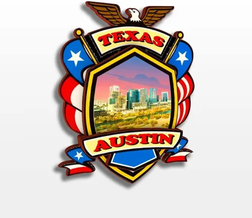 Vista 13 de Imán de madera para nevera de Austin, Texas, Estados Unidos, América, colección de madera 3D, hecho a mano, recuerdos de la ciudad, para viajes
