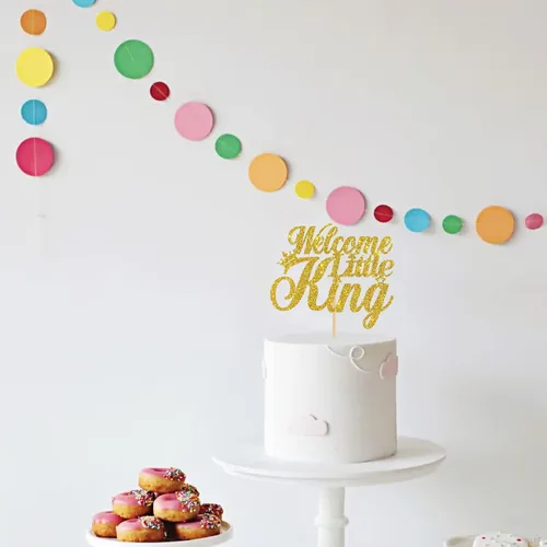 Vista 6 de Decoración para tartas de bienvenida de Little King, Oh Baby, baby shower, decoración de pastel de revelación de género, suministros de decoración