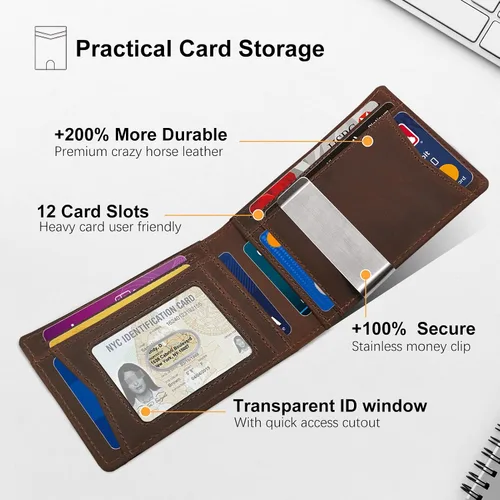 Vista 2 de Cartera para Galaxy SmartTag, Marrón, Carteras con soporte para rastreador