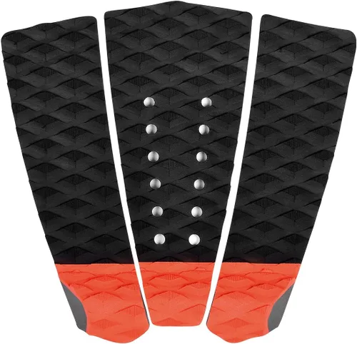 Vista 8 de Abahub 3 almohadillas de tracción de EVA para tabla de surf con patín para patinetas, tablas de surf, funboard, tabla de pescado, Naranja
