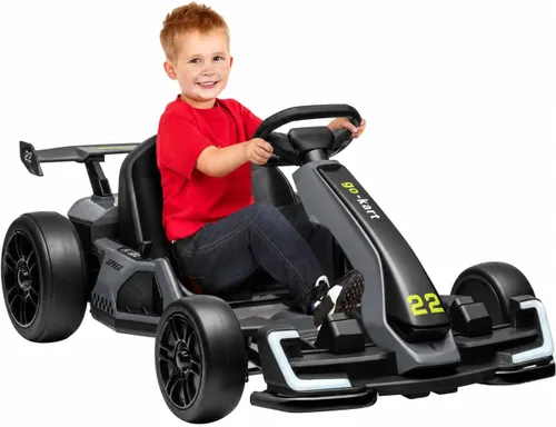 Vista 9 de Kart eléctrico Drift Go Kart de 24 V para niños, color rojo