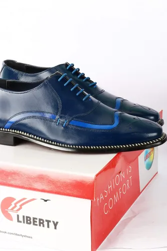 Vista 7 de Zapatos de baile para hombre, zapatos de vestir Oxford para hombre, cuero genuino, de punto, con encaje, zapatos formales de negocios