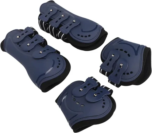 Vista 7 de banapoy Botas de tendón de caballo, botas de fetlock con frente abierto, botas de tendón de salto, botas para equitación, absorción de golpes, botas