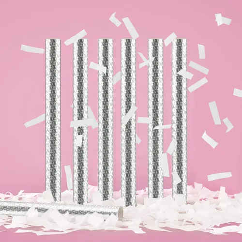 Vista 7 de BATTIFE Paquete de 40 varitas de confeti blanco, confeti de papel de seda de 14 pulgadas, palitos de aleteo para bodas, celebraciones, aniversarios