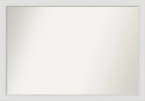 Vista 377 de Amanti Art Espejo de baño blanco para sobre el fregadero, 24 x 26 pulgadas, espejo rectangular blanco y blanco, marco de madera contemporáneo