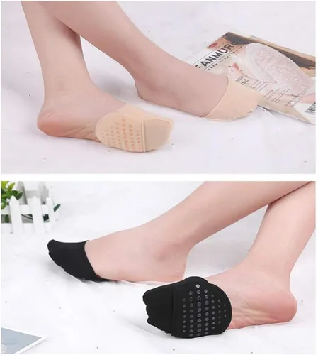 Vista 7 de EXCEART 2 pares de almohadillas para el antepié para mujer, calcetines invisibles sin costuras, calcetines invisibles sin almohadillas para zapatos