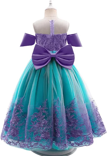 Vista 2 de PURFEEL Vestido de fiesta de tul tutú con espalda en V para niñas