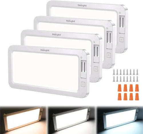 Vista 15 de Nilight 2 luces LED para interiores de 12.5 pulgadas, 10 W, 96 LED, 3 colores regulables (3100 K-6500 K) con función de memoria, luces de techo de 3