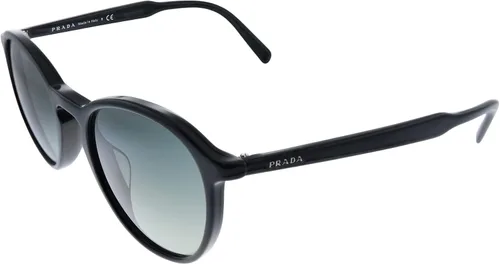 Vista 2 de Prada PR 05XSF 1AB2D0 - Gafas de sol redondas de plástico negro con lente degradado gris