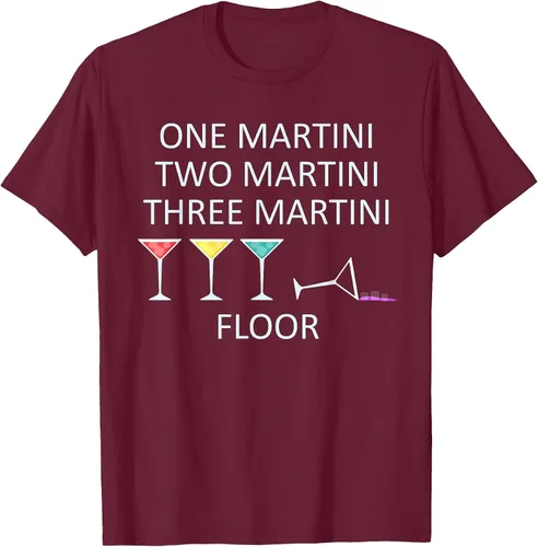 Vista 58 de Funny Bartender One Two Three Martini Floor Cocktail T-Shirt Asphalt Grey