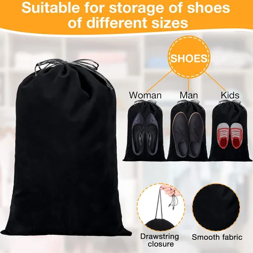 Vista 3 de Berlune 8 bolsas de zapatos deportivos para viajes, bolsas de zapatos de viaje para embalaje de 12 x 17 pulgadas, bolsas de polvo lavables