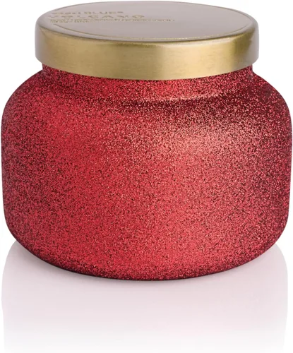 Vista 9 de Capri Blue Signature Glam - Vela en frasco, mezcla de cera de soja de larga duración, velas con purpurina para el hogar perfumadas con aromas