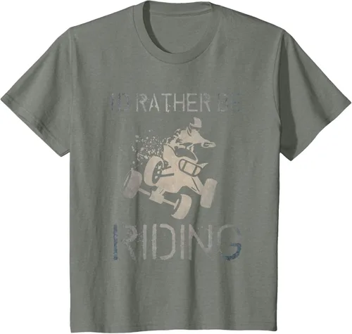 Vista 88 de Camiseta gráfica I'd Rather Be Riding ATV Quad Racing Rider de 4 ruedas, Negro