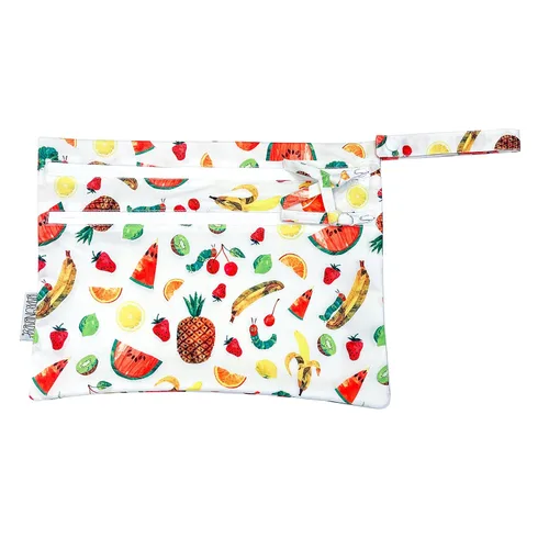 Vista 4 de BapronBaby Eric Carle Bug World - Bolsa impermeable con dos bolsillos con cremallera, reutilizable para la hora de comer, pañales, cochecitos