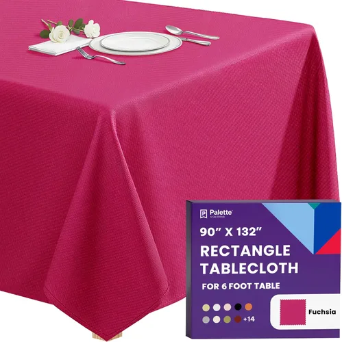 Vista 130 de Gee Di Moda - Mantel rectangular de 60 x 84 pulgadas – Mantel rectangular de poliéster lavable para mesa de 5 pies