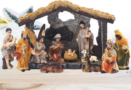 Vista 8 de Juego de Belén con Figuras, Juego del Nacimiento de Jesús, Juegos de Belén y Figuras, Pesebre, Nacimiento Santo, Familia Sagrada, Estatuas