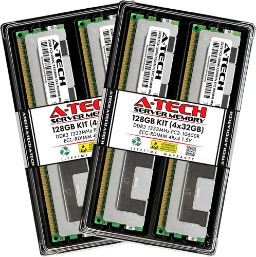 Vista 35 de A-Tech 4GB DDR3 1333MHz PC3-10600R ECC RDIMM 1Rx4 Rango único 1.5V Registrado DIMM 240-Pin Módulo de actualización de memoria RAM de servidor