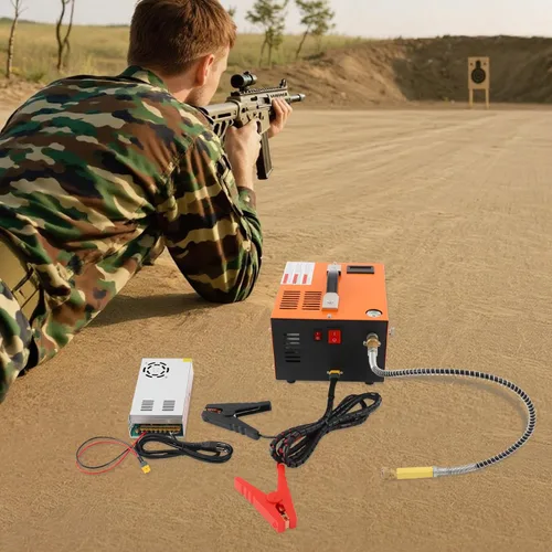 Vista 5 de Compresor de aire PCP, compresor de pistola de aire PCP portátil de 300 W con pantalla LED, bomba de compresor de tanque de paintball/buceo, máx.