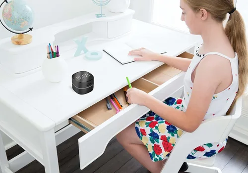 Vista 6 de ODISTAR Aspiradora de mostrador, mini barredora de polvo de mesa con temporizador digital, resistencia de hasta 400 minutos, rotación de 360º