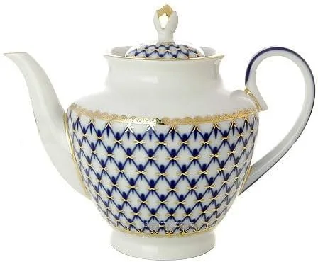 Vista 3 de Lomonosov Imperial - Tetera de porcelana para banquete IRIS, 4 tazas de 29 onzas