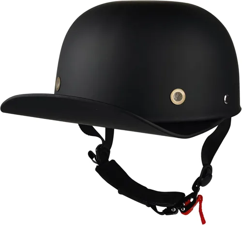Vista 3 de Casco de motocicleta vintage para hombres y mujeres adultos, casco de moto de cara abierta, casco retro medio casco de moda gorra de béisbol casco