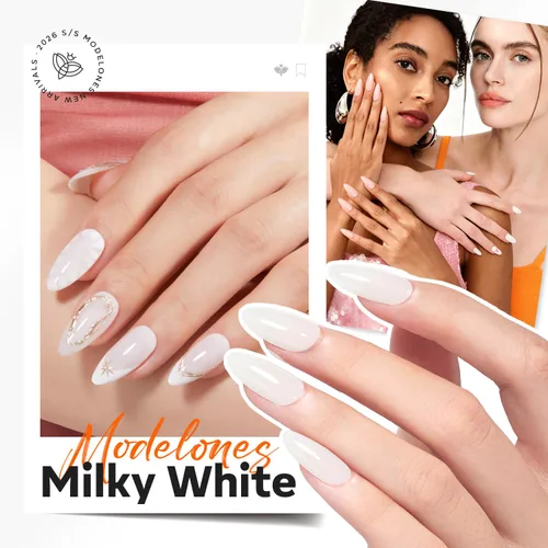 Vista 4 de modelones Builder Esmalte de uñas en gel, blanco lechoso constructor blanco