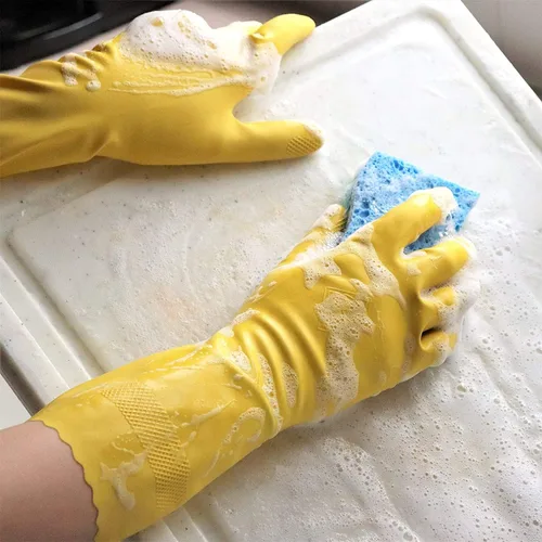 Vista 6 de PLAYTEX HandSaver - Guantes de goma para limpieza de cocina y hogar, pequeños (paquete de 10)