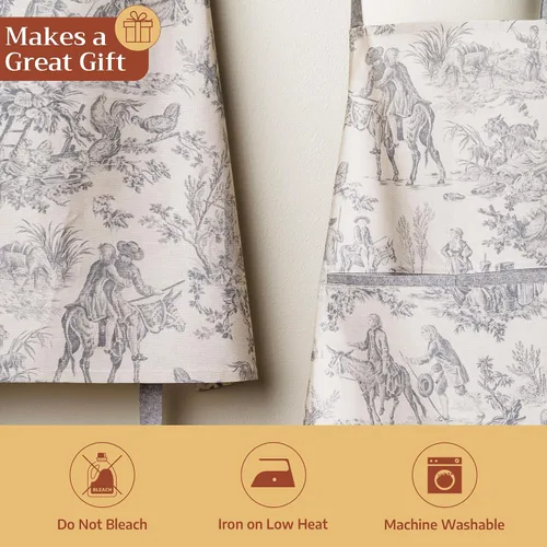 Vista 1006 de Maison d' Hermine Delantales para mujer con bolsillo, 100% algodón (27.50 x 31.50 pulgadas)
