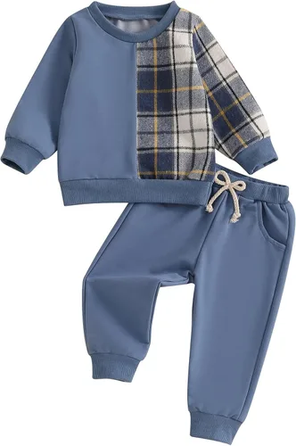 Vista 14 de Conjunto de sudadera de manga larga con cuello redondo y pantalones deportivos para bebés, ropa de invierno para bebé