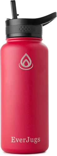 Vista 9 de Botella de agua de 22 onzas, boca ancha, botella de acero inoxidable de alta calidad con tapa con pajilla, doble pared aislada al vacío, taza Azul