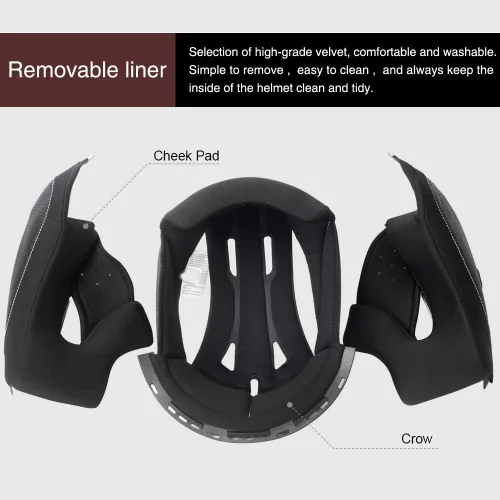 Vista 6 de Martian Casco Bluetooth para motocicleta, modular, abatible, cara completa, doble visera, auriculares de intercomunicación Bluetooth integrados