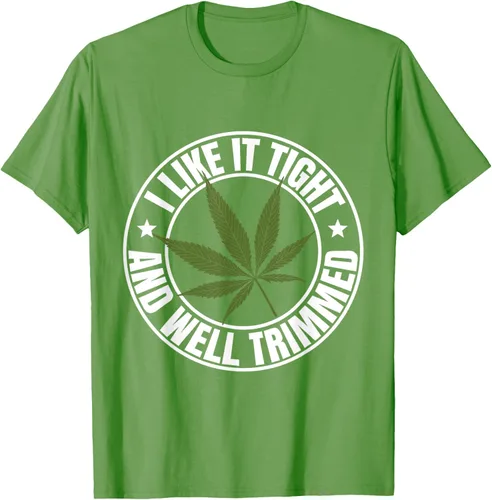 Vista 14 de Weed Cannabis Medical Marihuana I Like It Camiseta ajustada y recortada, Negro, S