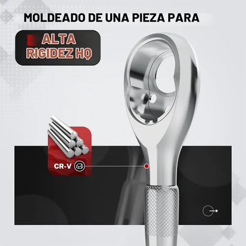 Vista 4 de TOMMARS Herramienta de mano mecánica de llave de trinquete rechoncha de 1/2