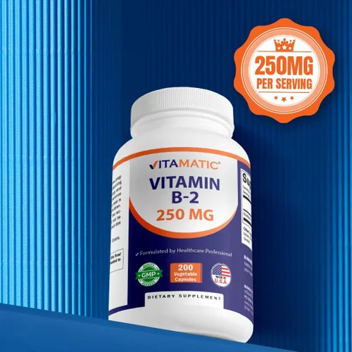 Vista 7 de Vitamatic Vitamina B2 (riboflavina) 250 mg - 200 Cápsulas - Paquete de 2 Supports Energy Metabolism, Nervous Sytem Health, Healthy Skin & Eye