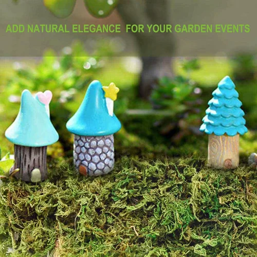 Vista 4 de Musgo falso de 19 onzas para plantas en maceta, musgo artificial para manualidades, musgo verde sintético para plantas falsas decorativas