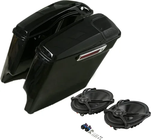Vista 16 de TCT-MOTORPARTS Alforjas rígidas extendidas de 5 pulgadas x 7 pulgadas para bocinas Harley 2014-2024 Touring Road King, Road Glide, Street Glide