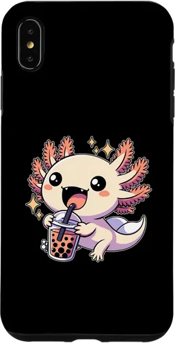 Vista 11 de Funda de té de burbujas japonesa para iPhone 11 Pro Max Kawaii axolotl Boba