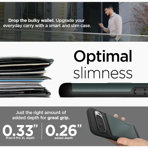 Vista 5 de Spigen Slim Armor CS - Funda diseñada para Pixel 9 Pro XL (2024) [protección de grado militar] - Abyss Green