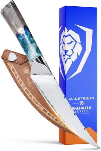 Vista 9 de Dalstrong Cuchillo para deshuesar – 6 pulgadas – Serie Valhalla – Acero 9CR18MOV HC – Cuchillo de regalo con mango de resina celestial y madera