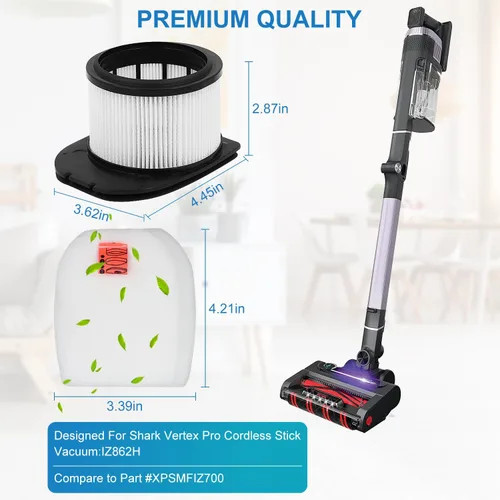 Vista 3 de IZ862H Filtro de repuesto Lichelete para aspiradora inalámbrica Shark IZ862H Stratos, incluye 2 filtros de alta eficiencia y 6 paquetes de espuma
