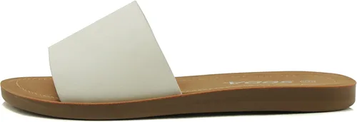 Vista 35 de Soda Shoes Efron-S - Chanclas básicas lisas para mujer, sandalias deslizantes, informales, puntera abierta, playa Todo negro Pu